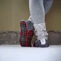 Chaussettes - JAPAN MADE Reversible room shoes / Tartan × Big pile - MERIPPA
