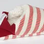 Socks - JAPAN MADE Reversible room shoes / Domino stripes × Sheep Boa - MERIPPA