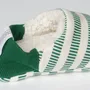 Socks - JAPAN MADE Reversible room shoes / Domino stripes × Sheep Boa - MERIPPA