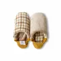 Chaussettes - JAPAN MADE Reversible room shoes / Houndstooth × Micro Boa - MERIPPA