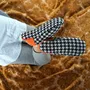 Chaussettes - JAPAN MADE Reversible room shoes / Houndstooth × Micro Boa - MERIPPA