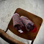 Chaussettes - JAPAN MADE Reversible room shoes / Broken stripes × Nep wool - MERIPPA