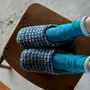 Chaussettes - JAPAN MADE Reversible room shoes / Broken stripes × Nep wool - MERIPPA