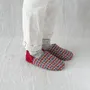 Chaussettes - JAPAN MADE Reversible room shoes / Broken stripes × Nep wool - MERIPPA