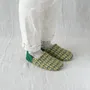 Chaussettes - JAPAN MADE Reversible room shoes / Broken stripes × Nep wool - MERIPPA