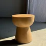 Stools - Side table or stool with hemispherical top in beige mango wood H50 - OFFICE OBJETS