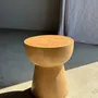 Stools - Side table or stool with hemispherical top in beige mango wood H50 - OFFICE OBJETS