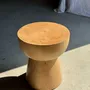 Stools - Side table or stool with hemispherical top in beige mango wood H50 - OFFICE OBJETS