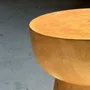 Stools - Side table or stool with hemispherical top in beige mango wood H50 - OFFICE OBJETS