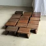 Repose-pieds - Petit stool, tabouret d'appoint en teck ancien, repose-pied indonésien - OFFICE OBJETS