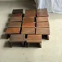 Repose-pieds - Petit stool, tabouret d'appoint en teck ancien, repose-pied indonésien - OFFICE OBJETS