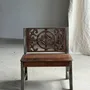 Benches - Mini bench with carved back with rosette and scroll pattern H59 L51 - OFFICE OBJETS