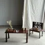 Benches - Mini bench with carved back with rosette and scroll pattern H59 L51 - OFFICE OBJETS