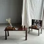 Benches - Mini bench with carved back with rosette and scroll pattern H59 L51 - OFFICE OBJETS