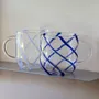 Glass - Kiosk Glass Mugs Swirl Blue (set of 2) - HÜBSCH
