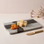 Platter and bowls - Linea black and white marble boards - BE HOME