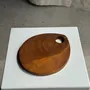 Ustensiles de cuisine - Petite planche à découper en teck monoxyle circulaire à anse 22 x 13 - OFFICE OBJETS