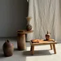 Table mat - Rectangular monoxyl teak cutting board with extended handle - OFFICE OBJETS