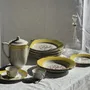 Carafes - L'Amandinoise ceramic teapot with yellow and gold frieze H21 - OFFICE OBJETS