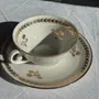Mugs - Set of 3 golden Limoges porcelain cups and saucers H4 - OFFICE OBJETS