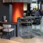 Stools for hospitalities & contracts - Bar Stool JULIUS Frame Stainless Steel, Seat Fabric COM/COL option - DUISTT
