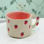 Mugs - Ceramic Cup organic Strawberry FL handle - NOÏ