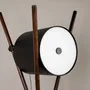 Lampadaires - Lampadaire en bois tapissé en similicuir noir et noyer foncé - ANGEL CERDÁ