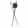 Lampadaires - Lampadaire en bois tapissé en similicuir noir et noyer foncé - ANGEL CERDÁ