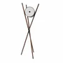 Lampadaires - Lampadaire en bois tapissé en similicuir noir et noyer foncé - ANGEL CERDÁ