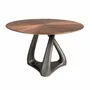 Dining Tables - Round dining table in walnut, dark grey fiberglass and metal - ANGEL CERDÁ
