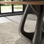 Dining Tables - Round dining table in walnut, dark grey fiberglass and metal - ANGEL CERDÁ