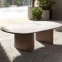Tables basses - Table basse de forme organique en marbre céramique et noyer - ANGEL CERDÁ