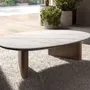 Coffee tables - Organic-Shaped Porcelain Marble and Walnut Coffee Table - ANGEL CERDÁ