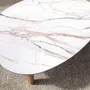 Coffee tables - Organic-Shaped Porcelain Marble and Walnut Coffee Table - ANGEL CERDÁ