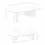 Coffee tables - Organic-Shaped Porcelain Marble and Walnut Coffee Table - ANGEL CERDÁ