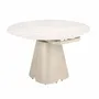 Tables Salle à Manger - Table de salle à manger ronde extensible en marbre céramique et acier couleur sable - ANGEL CERDÁ