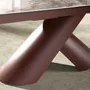 Dining Tables - Extendable barrel oval dining table in porcelain marble and copper-brown steel - ANGEL CERDÁ