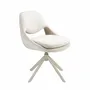 Chairs - Swivel chair in off-white and cream fabric - ANGEL CERDÁ