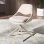 Chairs - Swivel chair in off-white and cream fabric - ANGEL CERDÁ