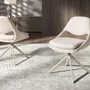 Chairs - Swivel chair in off-white and cream fabric - ANGEL CERDÁ
