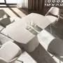 Chairs - Swivel chair in off-white and cream fabric - ANGEL CERDÁ