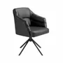 Chaises - Chaise pivotante en similicuir noir - ANGEL CERDÁ