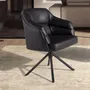 Chaises - Chaise pivotante en similicuir noir - ANGEL CERDÁ