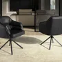 Chaises - Chaise pivotante en similicuir noir - ANGEL CERDÁ