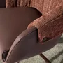 Chaises - Chaise pivotante en similicuir marron cuivré et tissu marron chiné - ANGEL CERDÁ