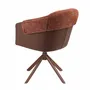 Chaises - Chaise pivotante en similicuir marron cuivré et tissu marron chiné - ANGEL CERDÁ