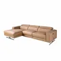 Armchairs - Left-hand brown leather chaise longue recliner sofa - ANGEL CERDÁ