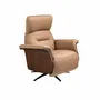 Sofas - Brown leather swivel relax armchair - ANGEL CERDÁ