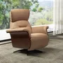 Sofas - Brown leather swivel relax armchair - ANGEL CERDÁ