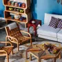 Fauteuils pour collectivités - Fauteuil Lounge Ginga assise en cuir Miel, pieds en chêne naturel - DUISTT